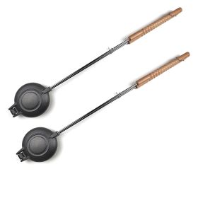 HAWOK Cast Iron Sandwich Grill - Handheld Pie Iron, Sandwich Maker,Panini and Sandwich Press set of 2