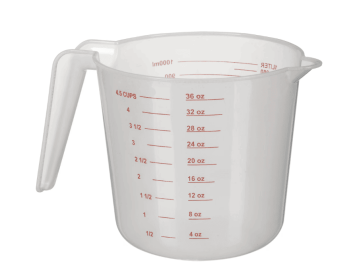 4 Cup PP Plastic Measuring Cup, 32 oz, Clear PACK OF 5
