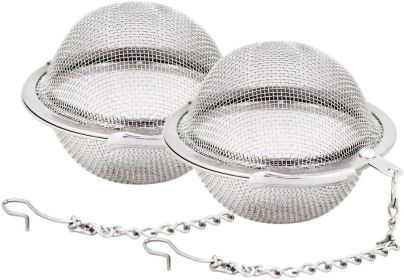 2pcs Stainless Steel Mesh Tea Ball 2.1 Inch Tea Strainers Teas Infuser Strainer Filters for Teas