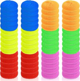 60 Pack Plastic Dish Scrubbers, Round Mesh Scouring Non Scratch Pads