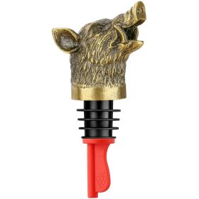 Wild Boar Head Wine Pourer - Vacuum Sealing, Wine Spout, Stopper For Cocktails, Whiskey, Wine Bottles, Perfect Gift For Any Occasion (Option: Bronze DJQ1101)