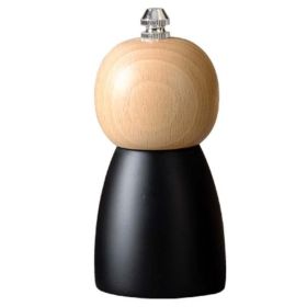 Round Head Manual Pepper Mill Ceramic Core Kitchen Tool (Color: black, Type: 4 inch)