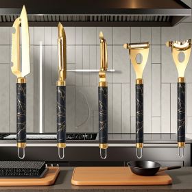 Professional Multifunctional Stainless Steel Peeler Set - Anti-rust Kitchen Tool for Fruits, Vegetables (Quantity: 5pc set)